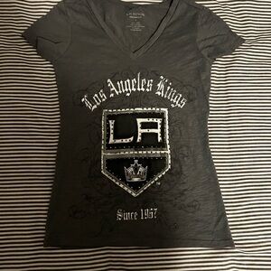 Los Angeles Apparel Black Graphic V-Neck Tee